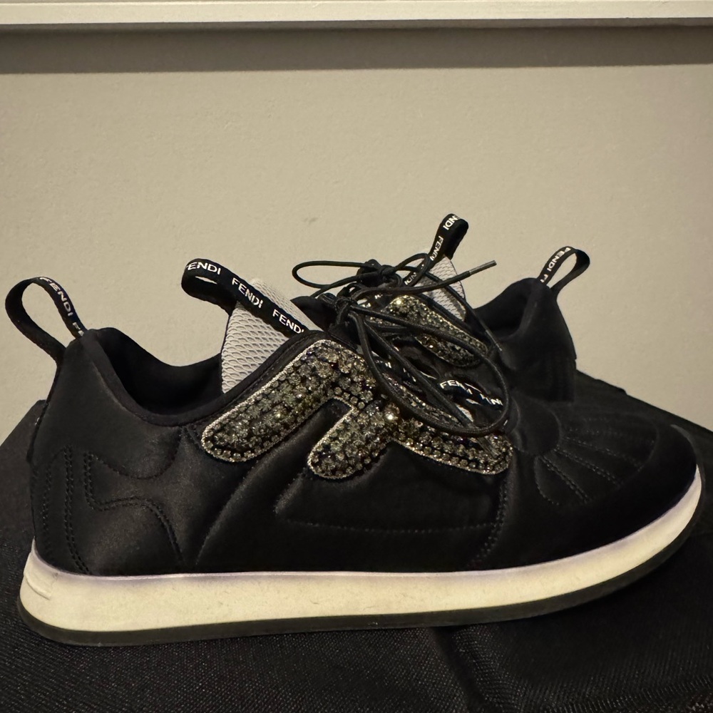 Fendi Freedom Stretch Sneakers with Crystals